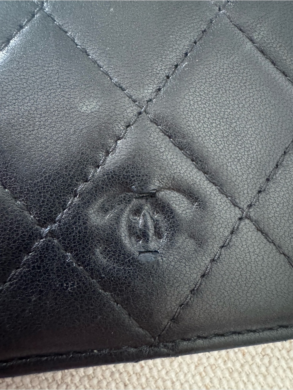 Authentic Chanel Classic Quilted Lambskin Bifold Flap Yen Black Wallet-FLAWED - Picture 6 of 17